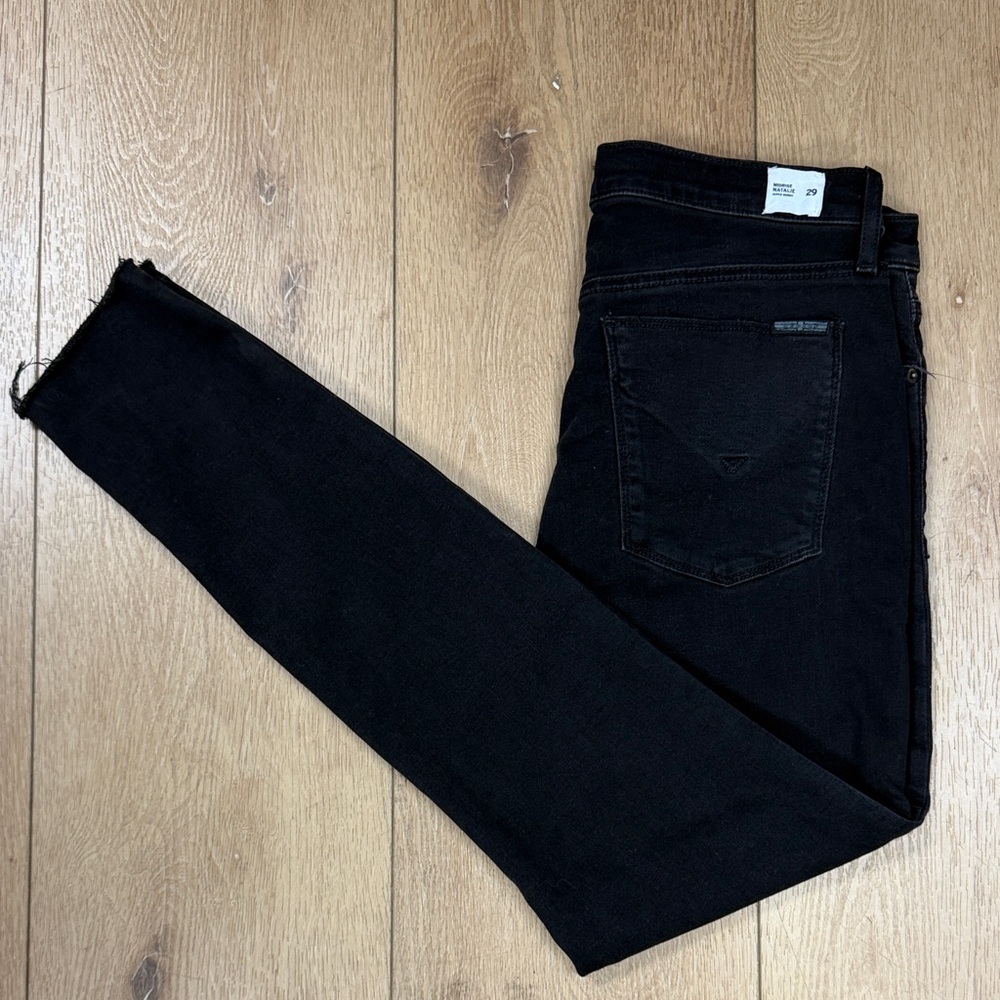 Hudson Natalie Midrise Jeans Super Skinny Black Denim